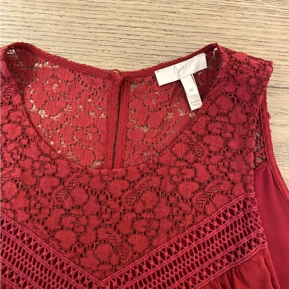 Joie Sleeveless Burgundy Blouse | Size M - Picture 2 of 5
